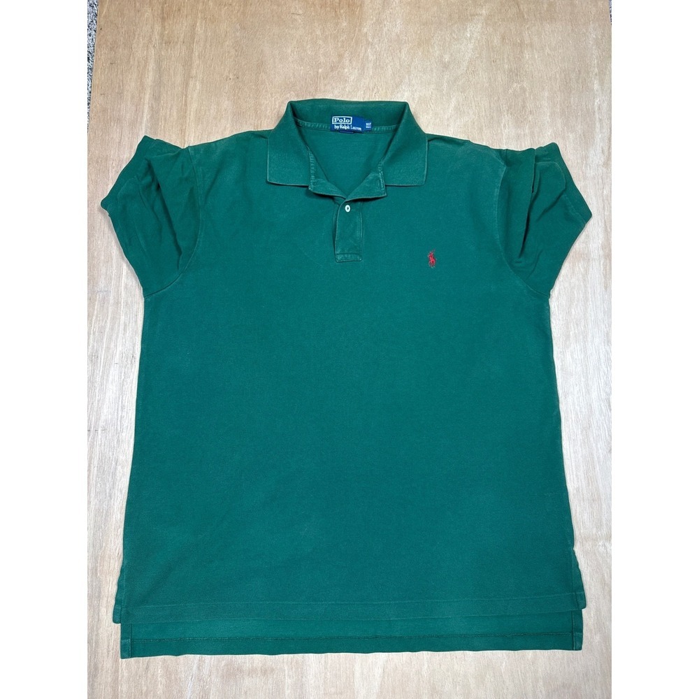 Polo Ralph Lauren Men's Green Classic Fit Polo Shirt Red Pony Logo Size M